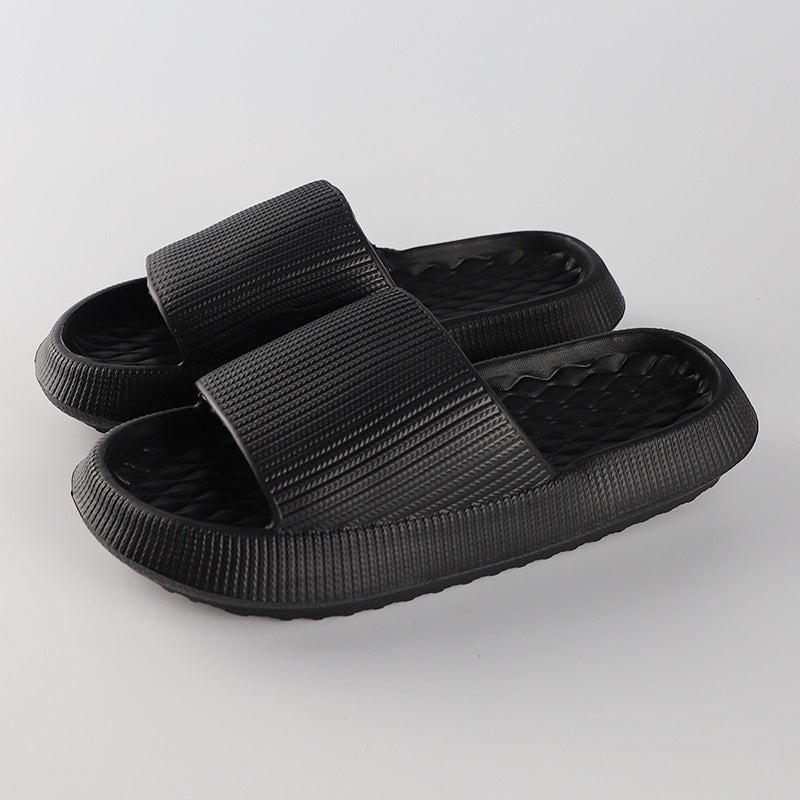 Summer EVA Slippers Solid Color Rhombus Stripe Anti-slip Slippers New Women's Home Shoes