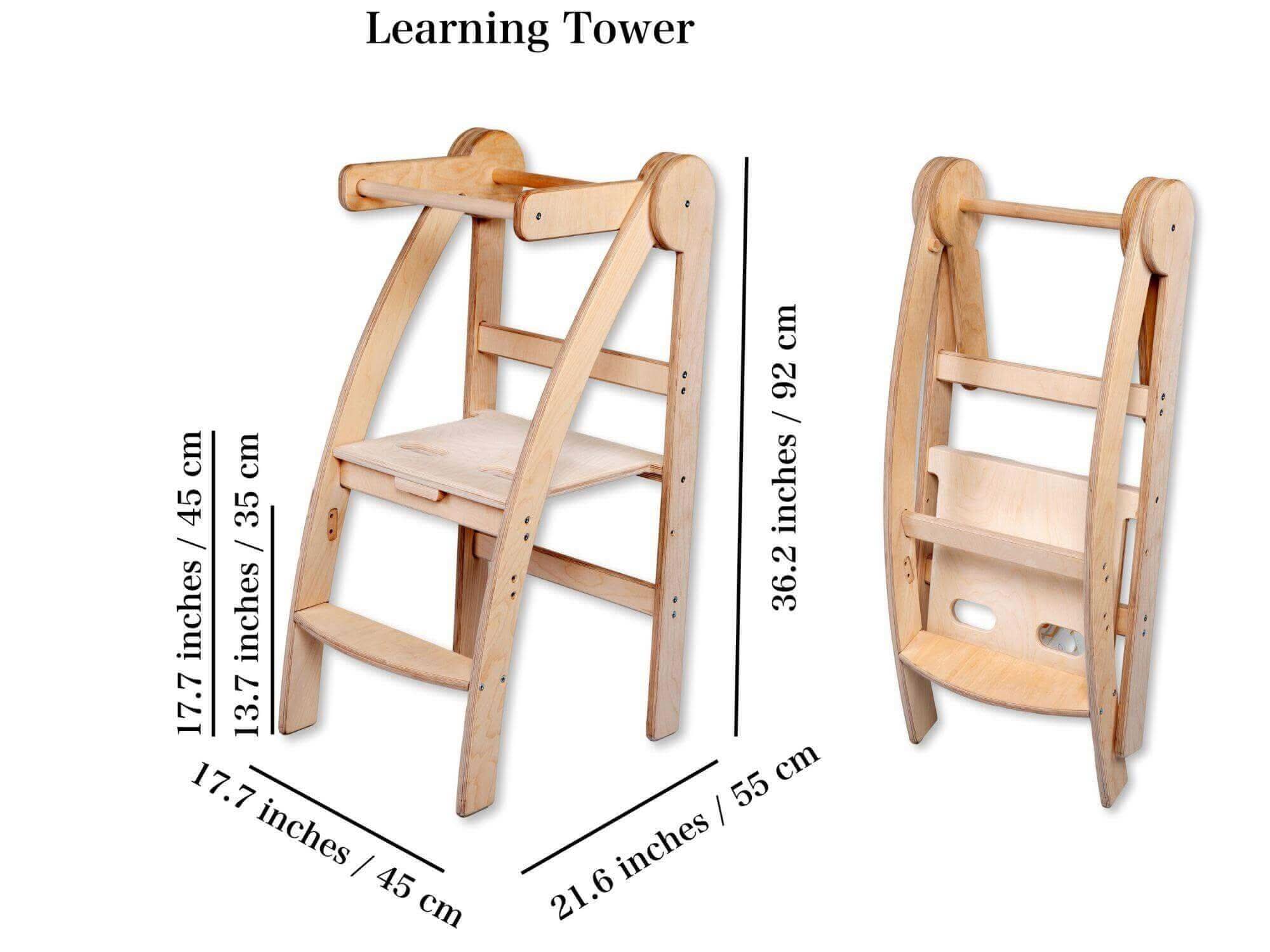 Montessori Foldable Toddler Tower: Safe Eco Learning Stool