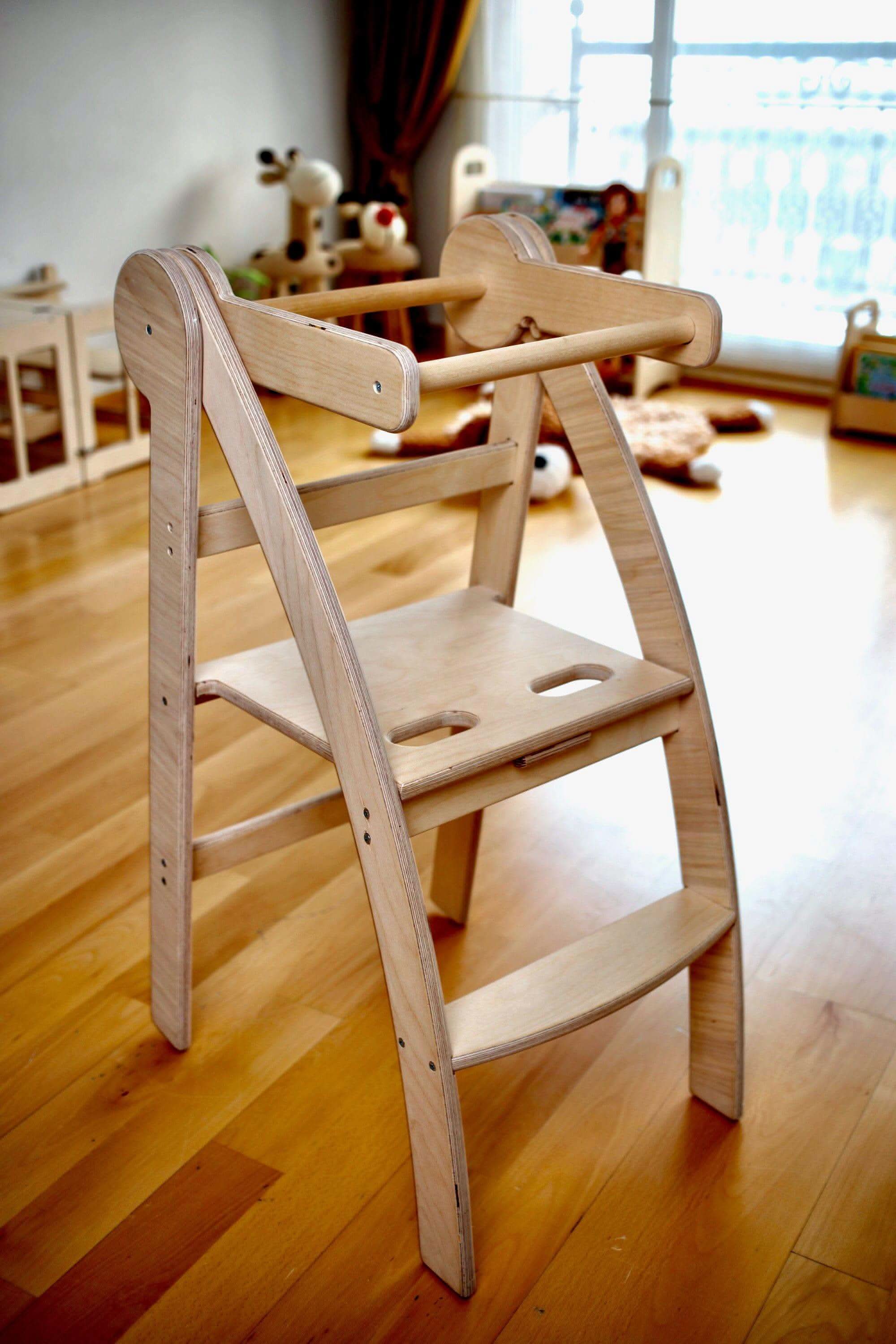Montessori Foldable Toddler Tower: Safe Eco Learning Stool
